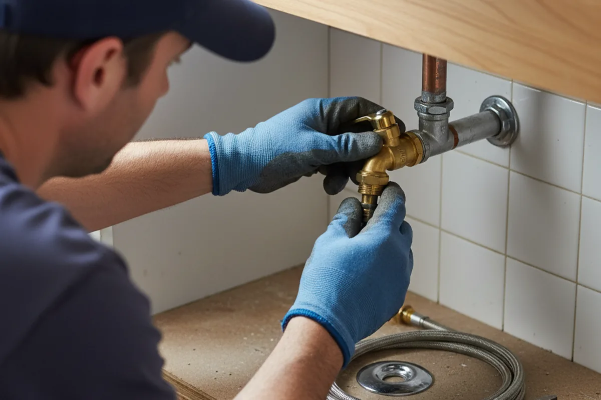 Shutoff valve and fitting work during Emergency Plumbing in Banks